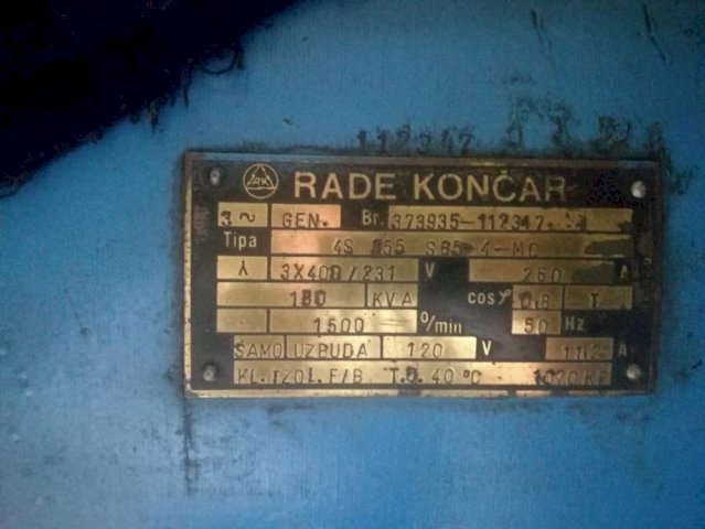 Agregat za struju 180Kwa