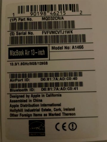 Apple MacBook Air 2017, 13-inch 256GB
