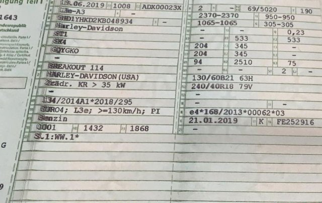 Harley Davidson Breakout 114 1868 cm3, 2019 god.