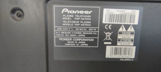 PIONEER PLAZMA PPD 4270XA