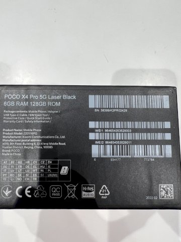 Xiaomi poco x4 pro 5G, laser black, 6GB RAM, 128G