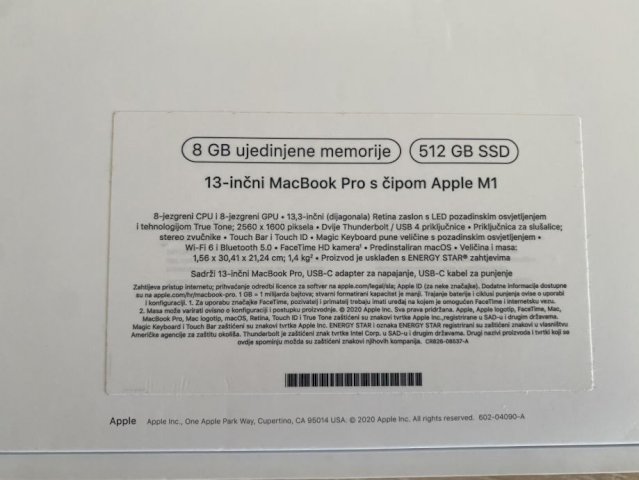 Apple Macbook Pro 13 “ M1 512GB, R1