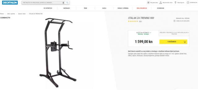 Stalak za zgibove / propadanja (dips) / leg raise