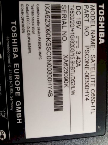 TOSHIBA SATELLITE C660 - 11L